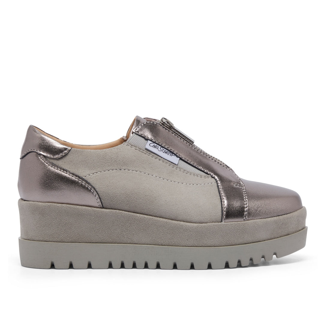 Charlizia Grey Platform Trainers