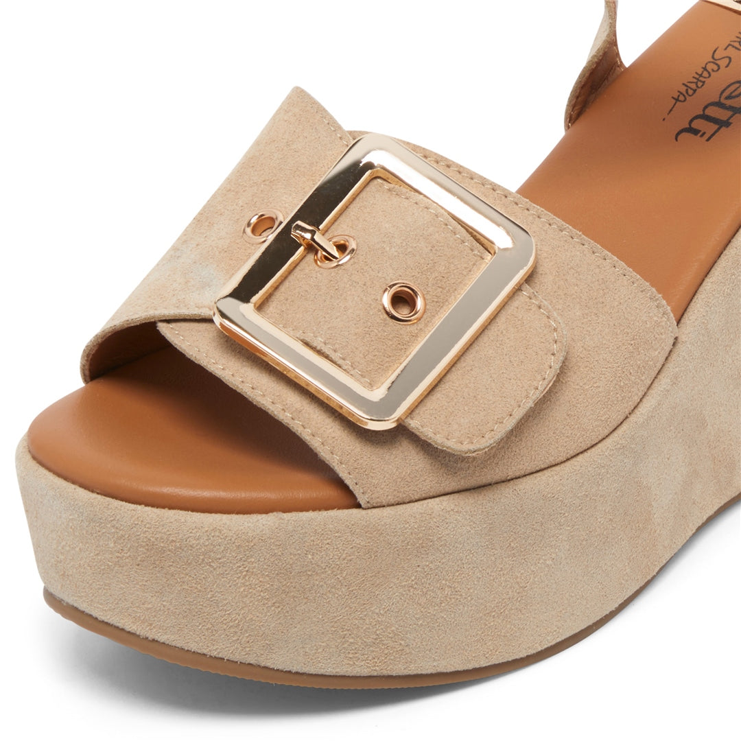 Rosella Beige Wedge Sandals