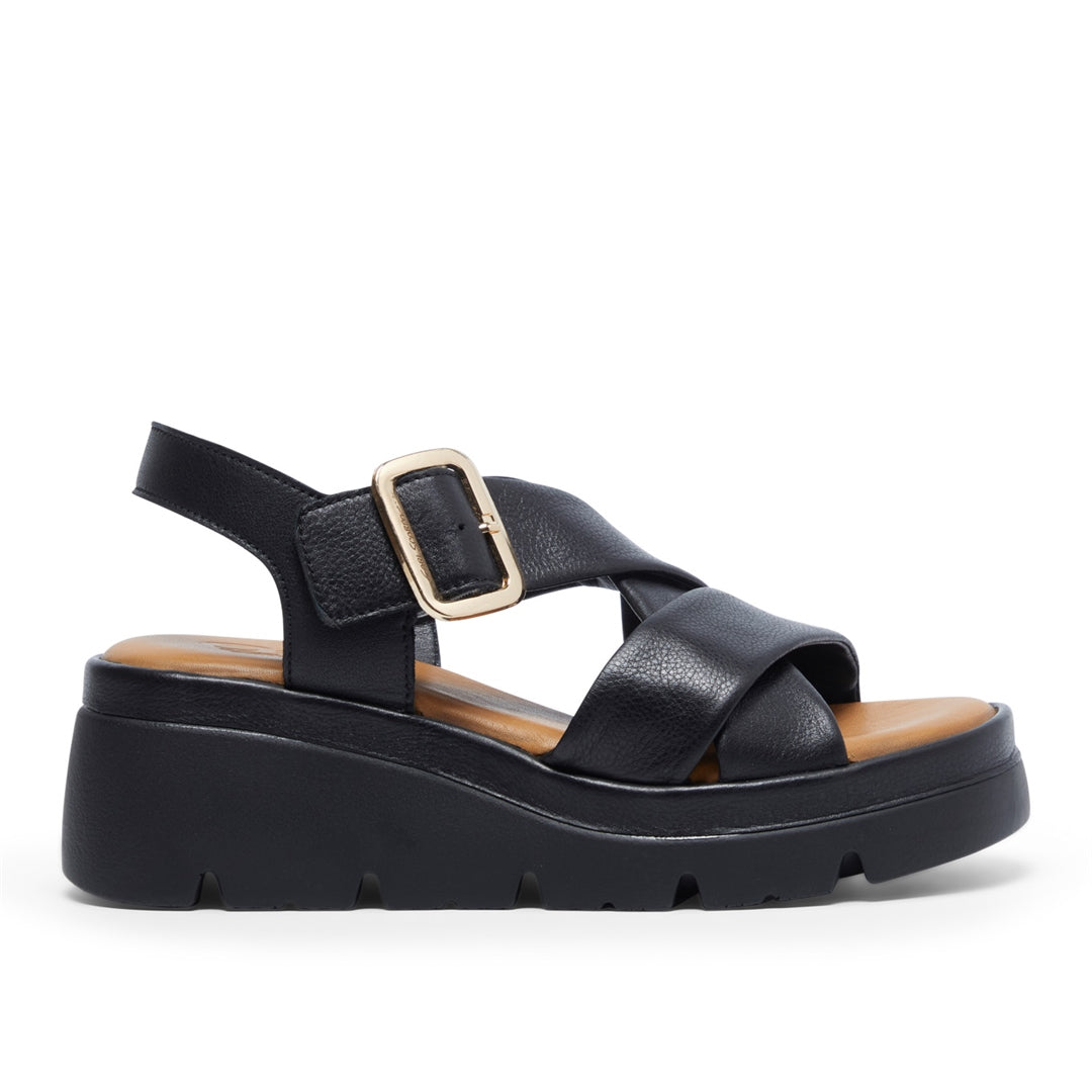 Jasmina Black Leather Sandals