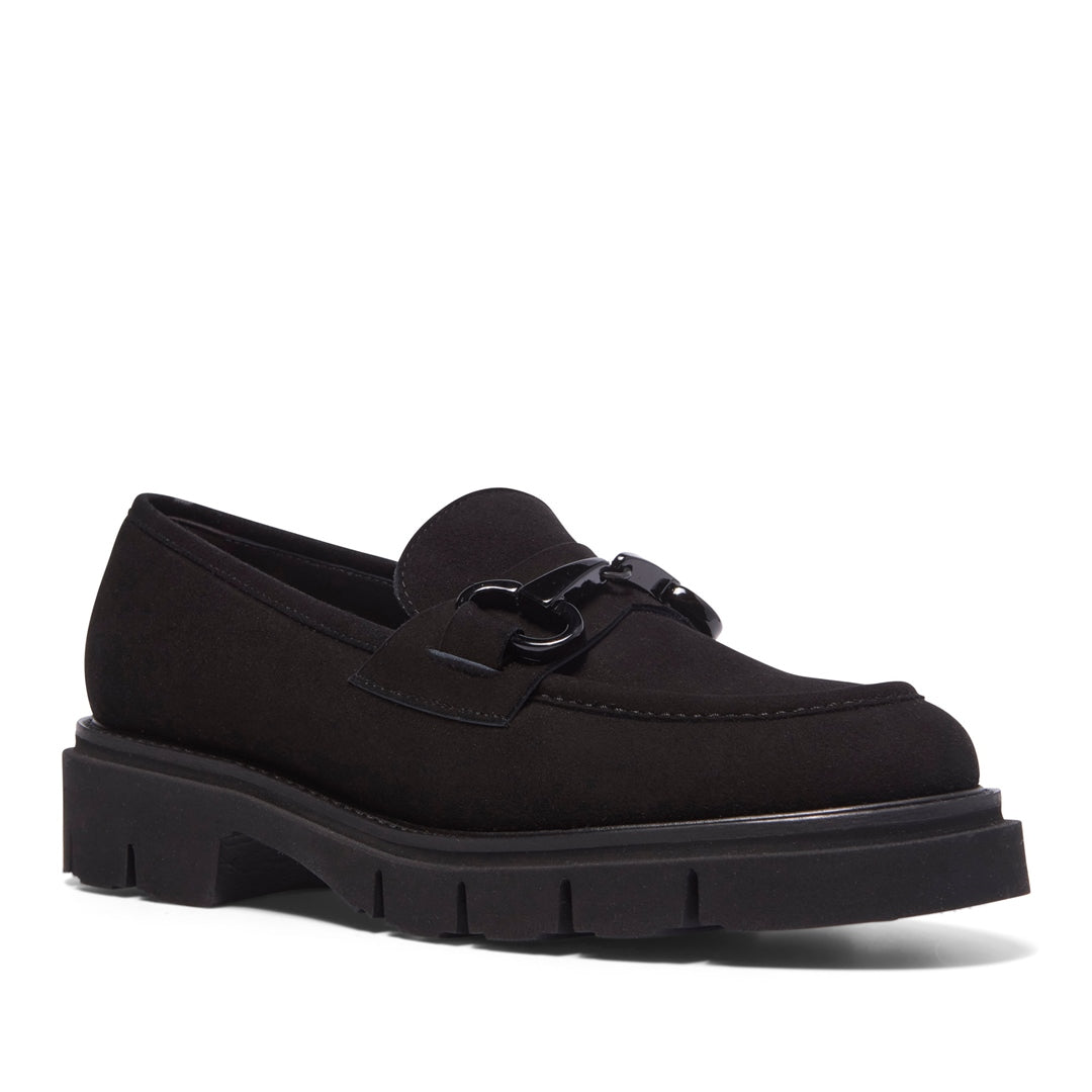Gerano Black Suede Loafers