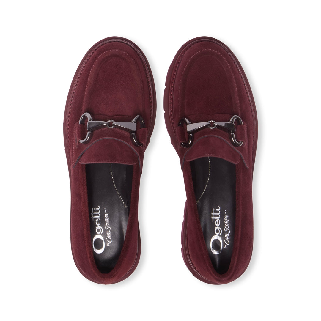 Gerano Bordo Suede Loafers