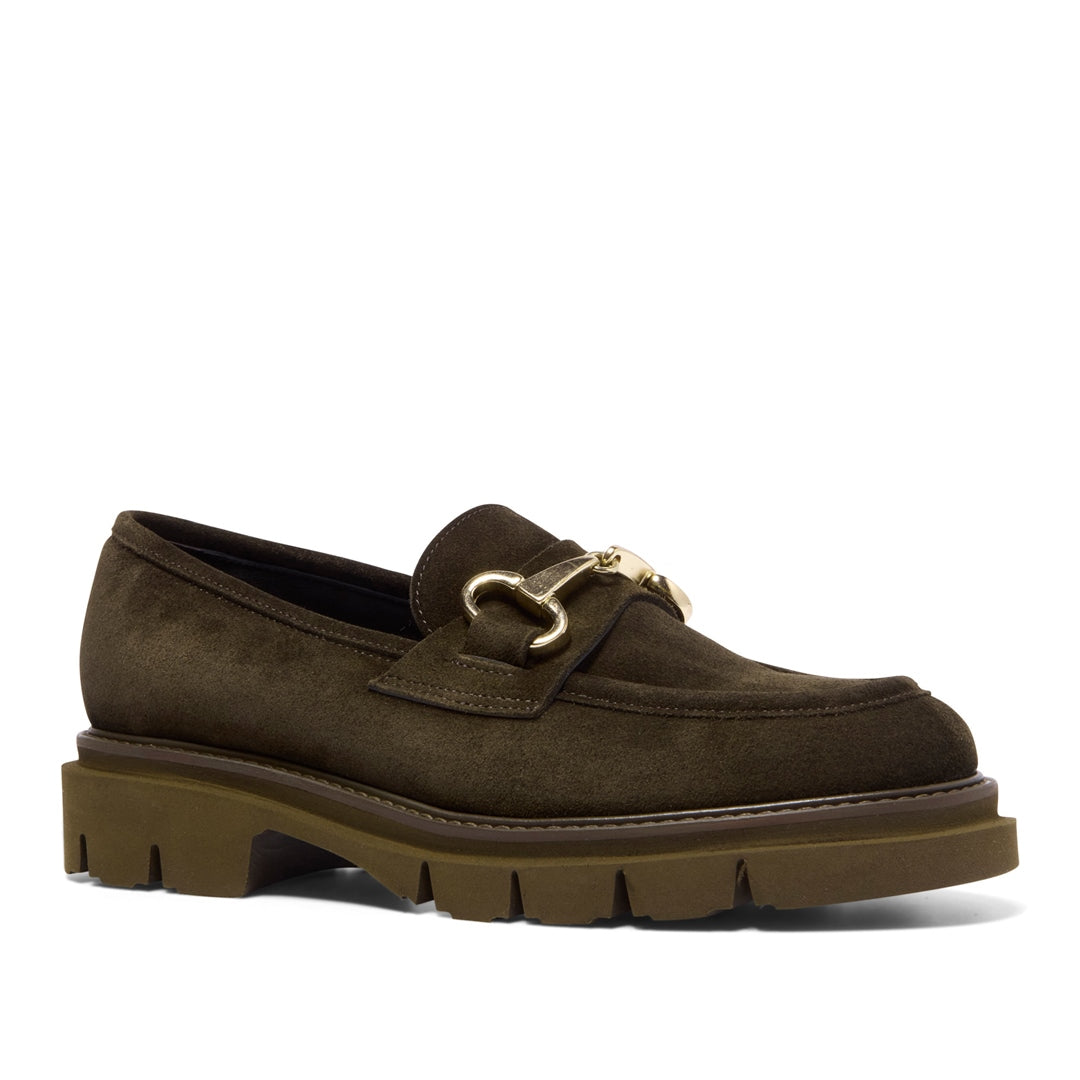 Gerano Green Suede Loafers