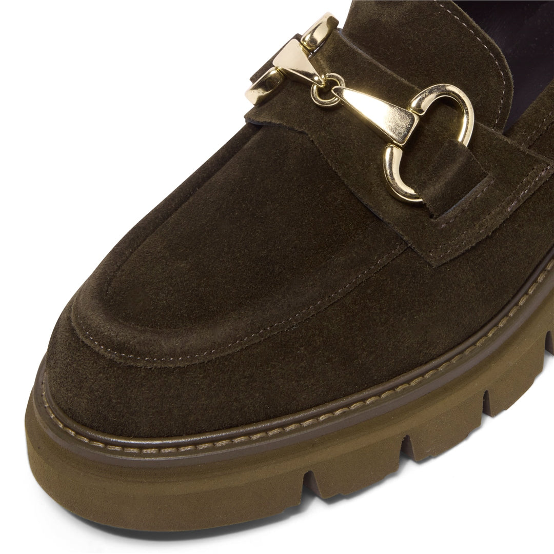 Gerano Green Suede Loafers