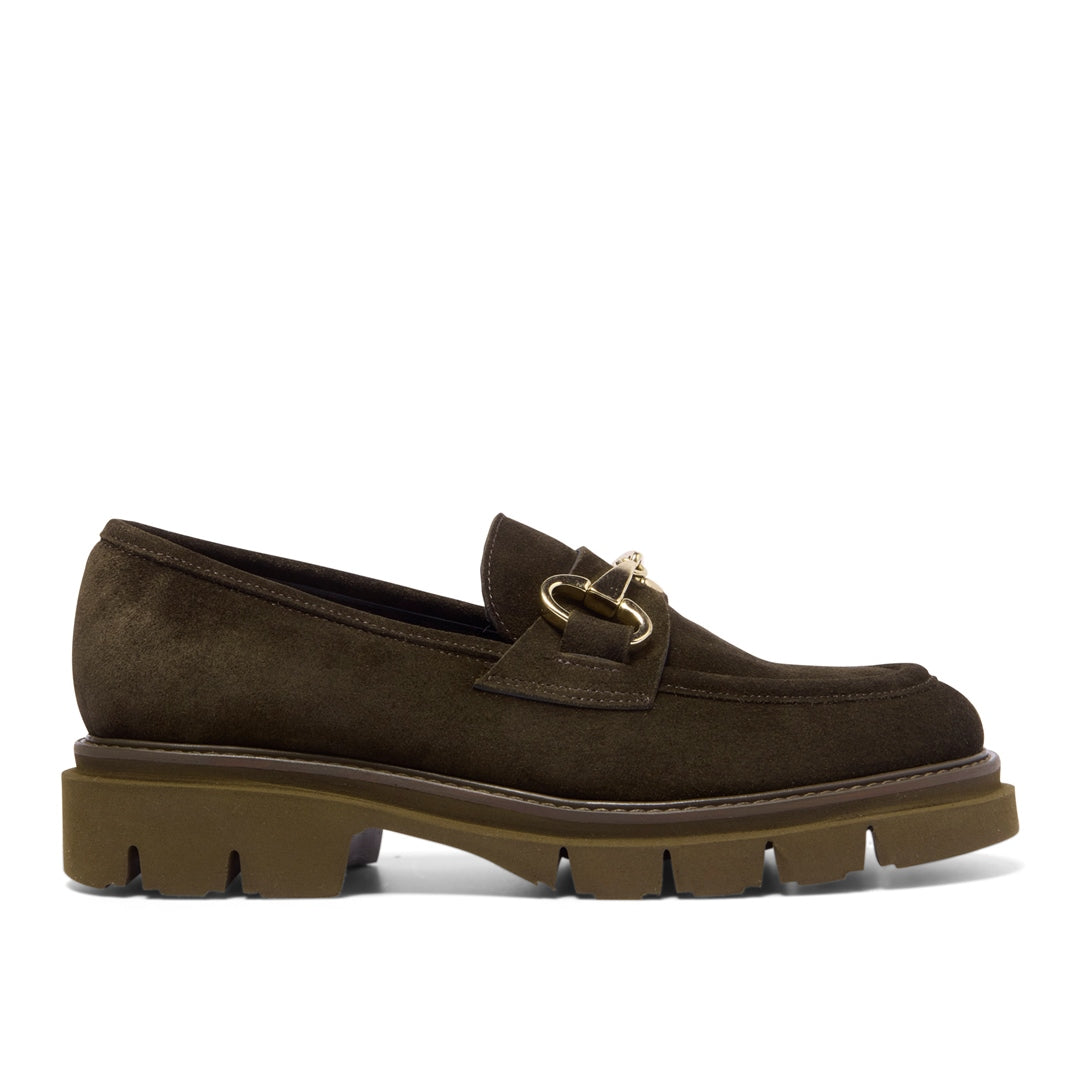 Gerano Green Suede Loafers