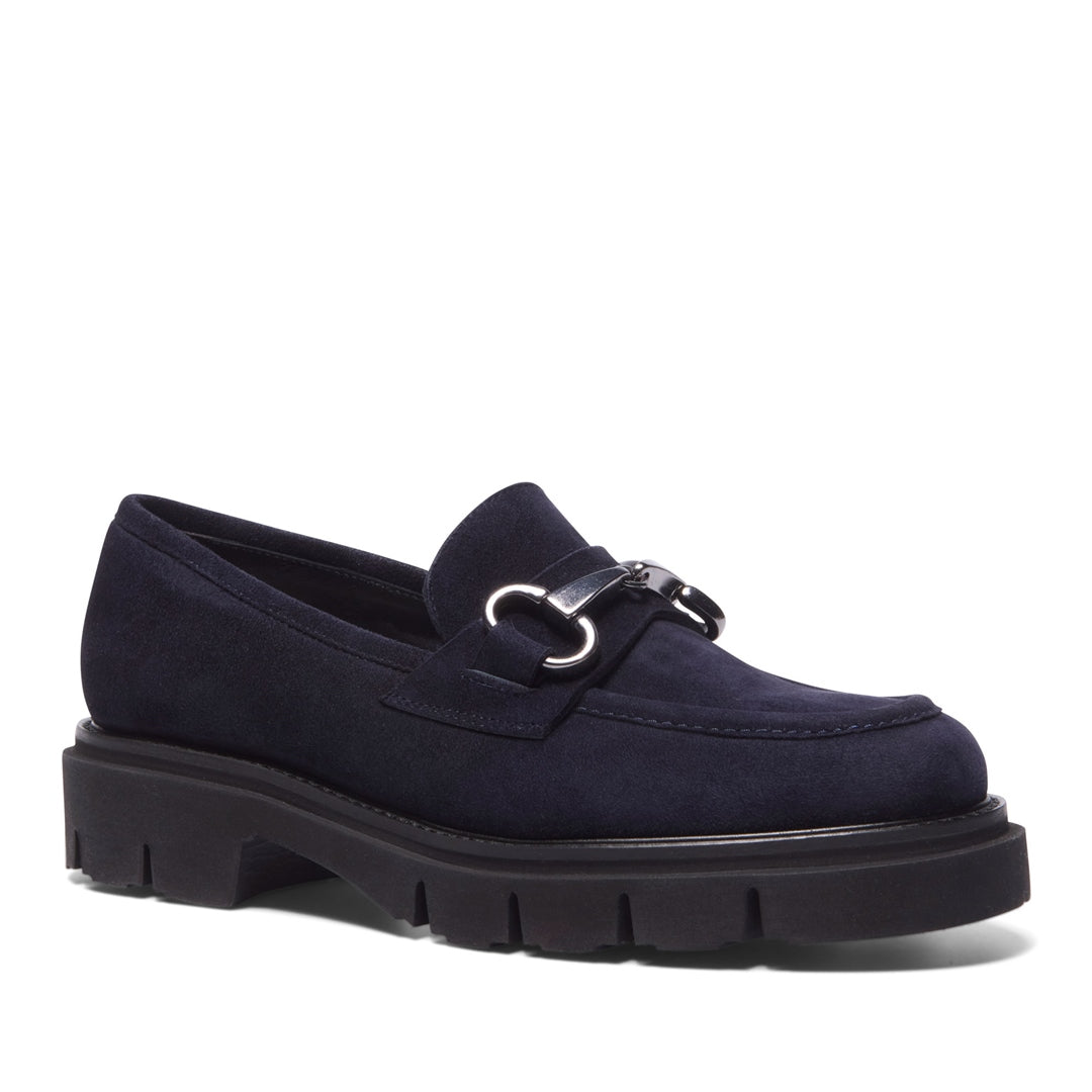 Gerano Navy Suede Loafers