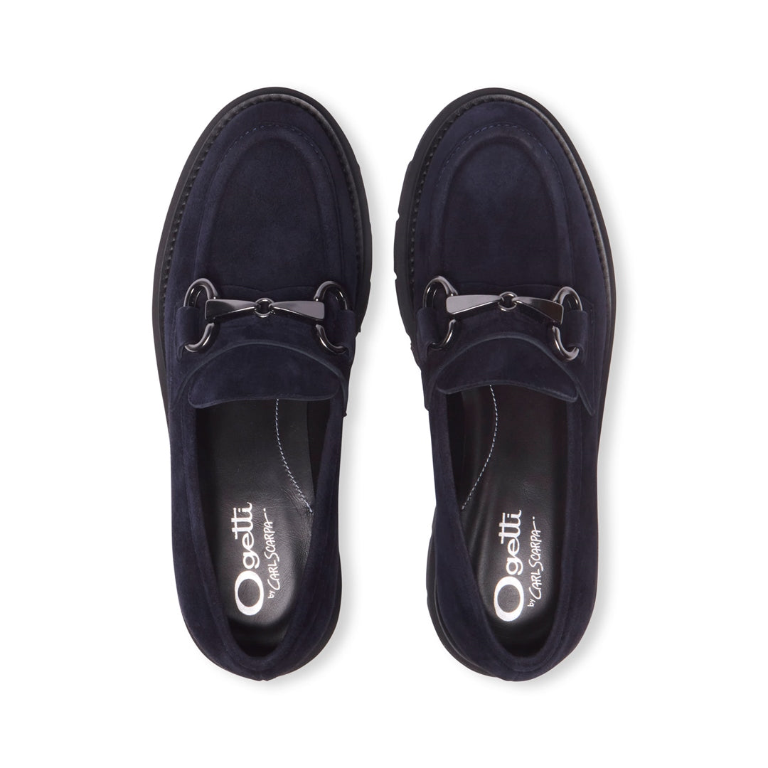 Gerano Navy Suede Loafers