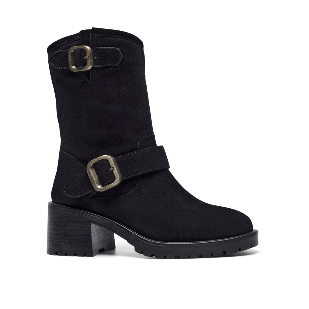 Aluga Black Suede Ankle Boots