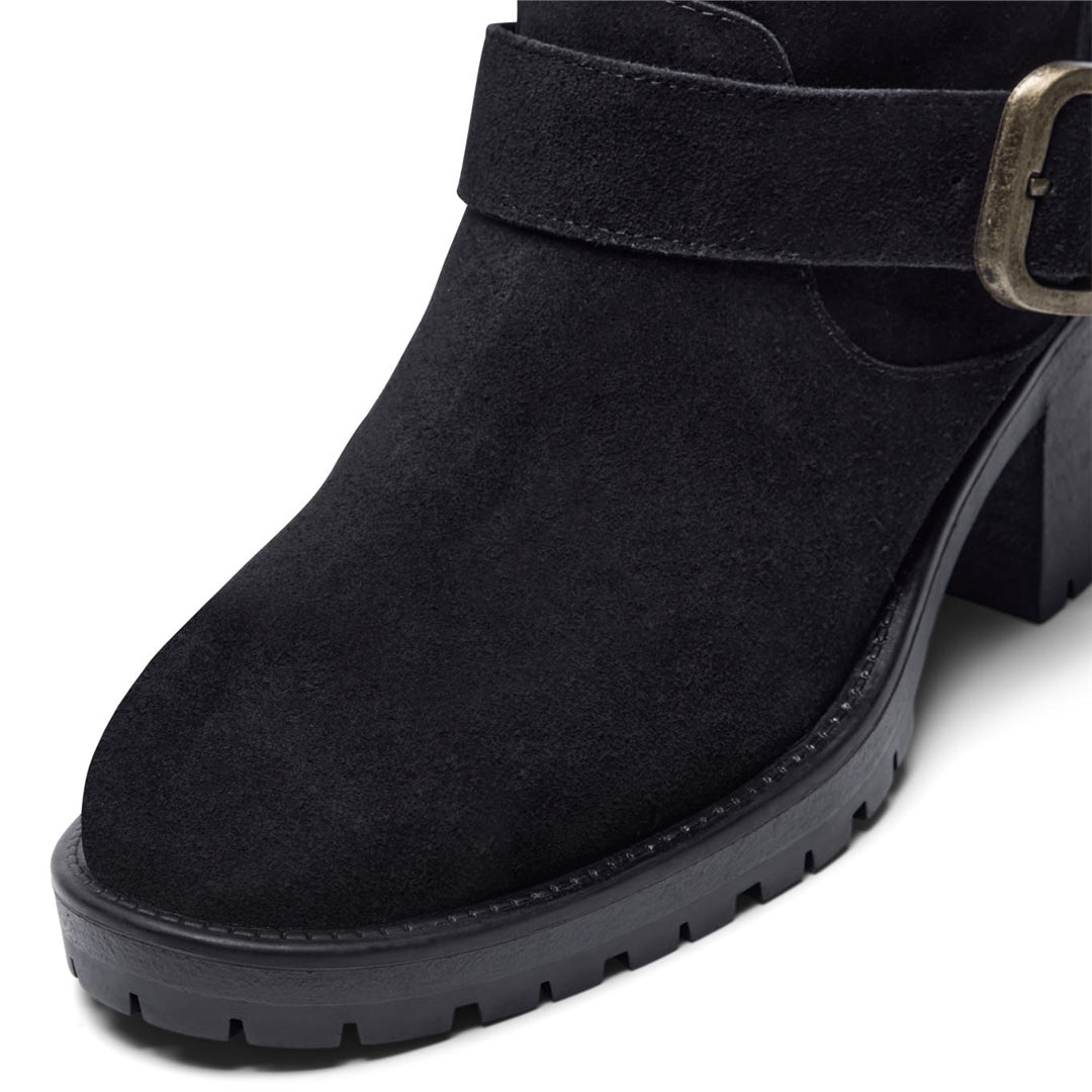 Aluga Black Suede Ankle Boots