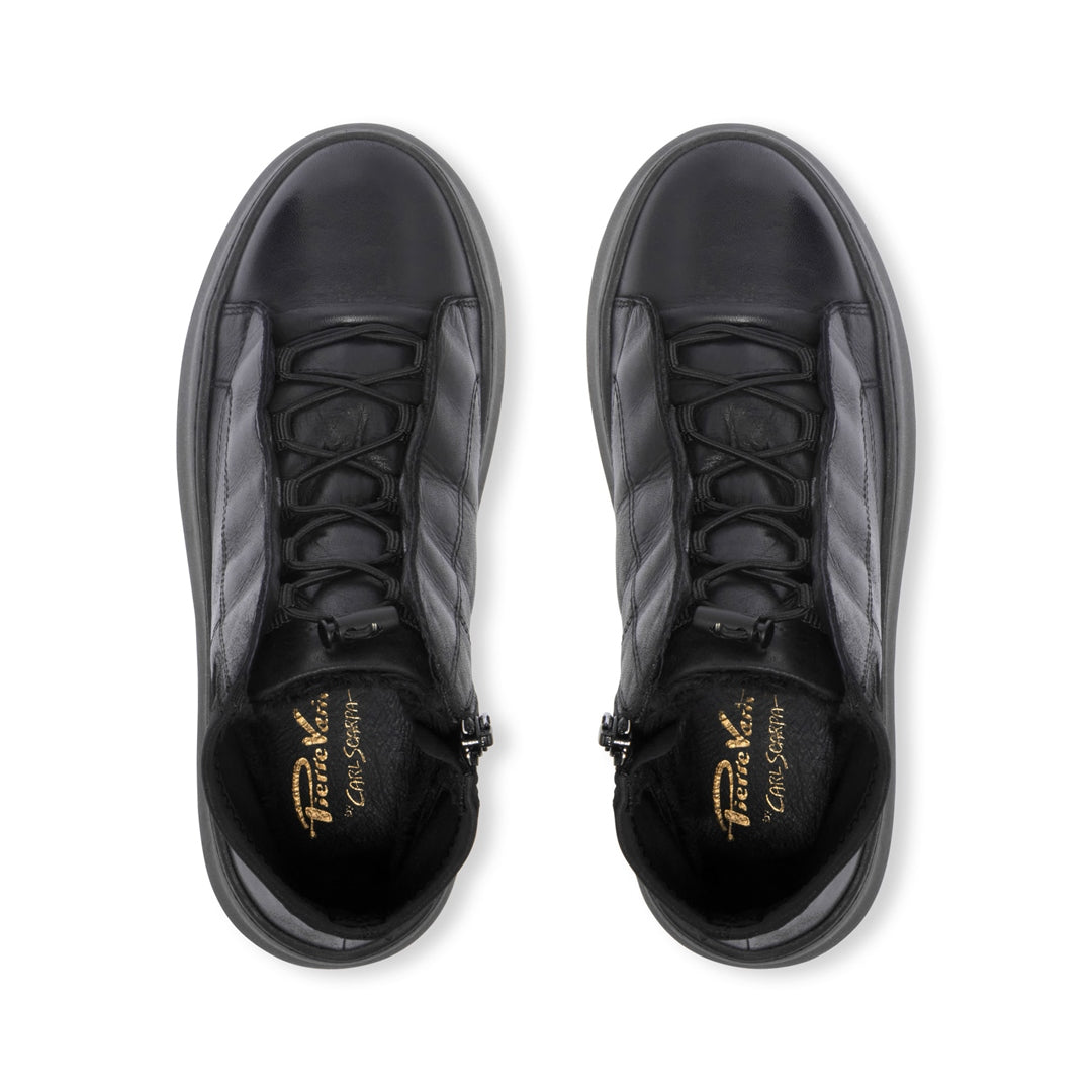 Arnica Black Leather Ankle Boots