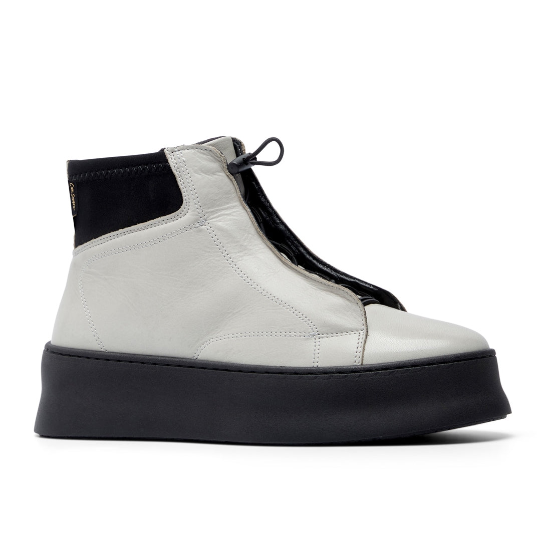 Arnica Grey Leather Ankle Boots
