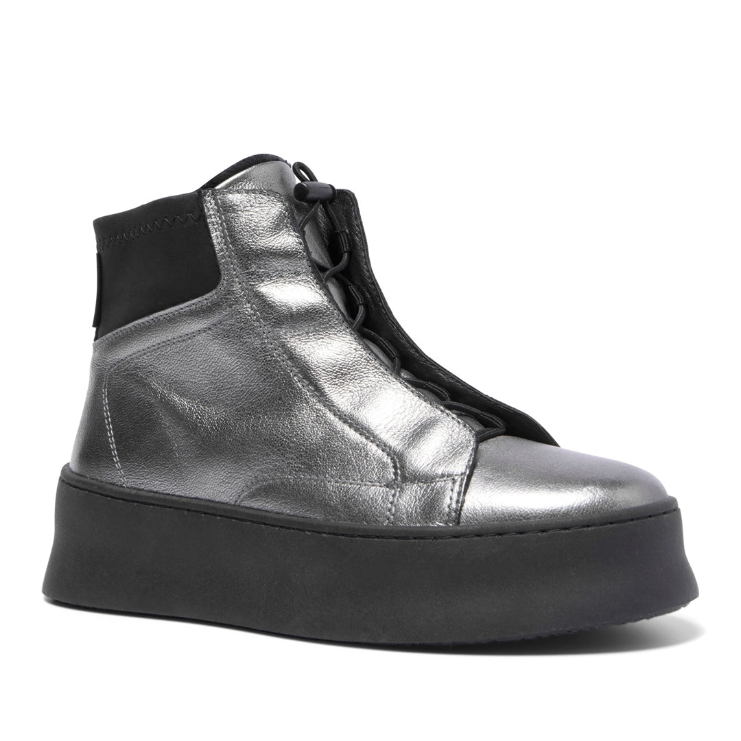 Arnica Pewter Leather Ankle Boots