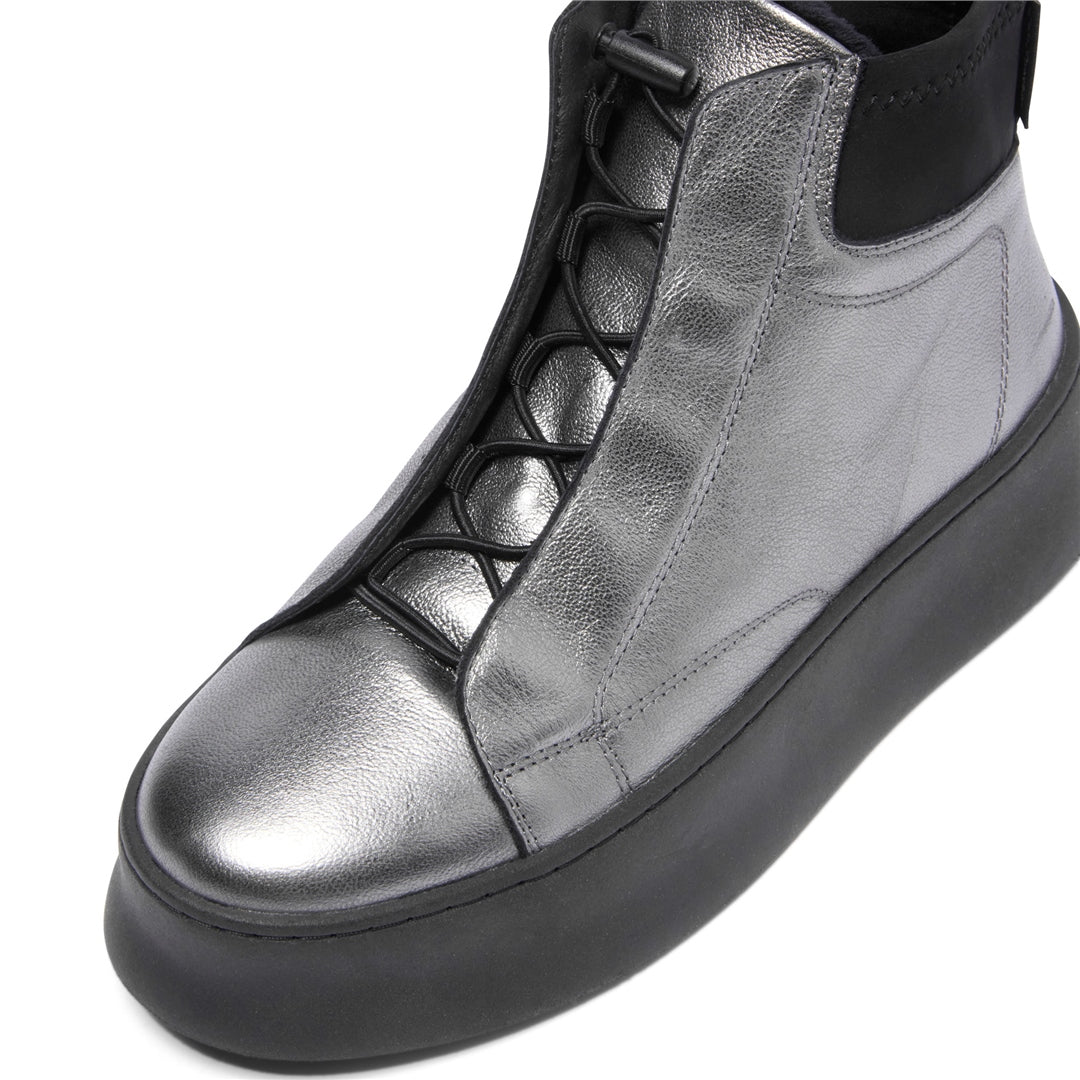 Arnica Pewter Leather Ankle Boots