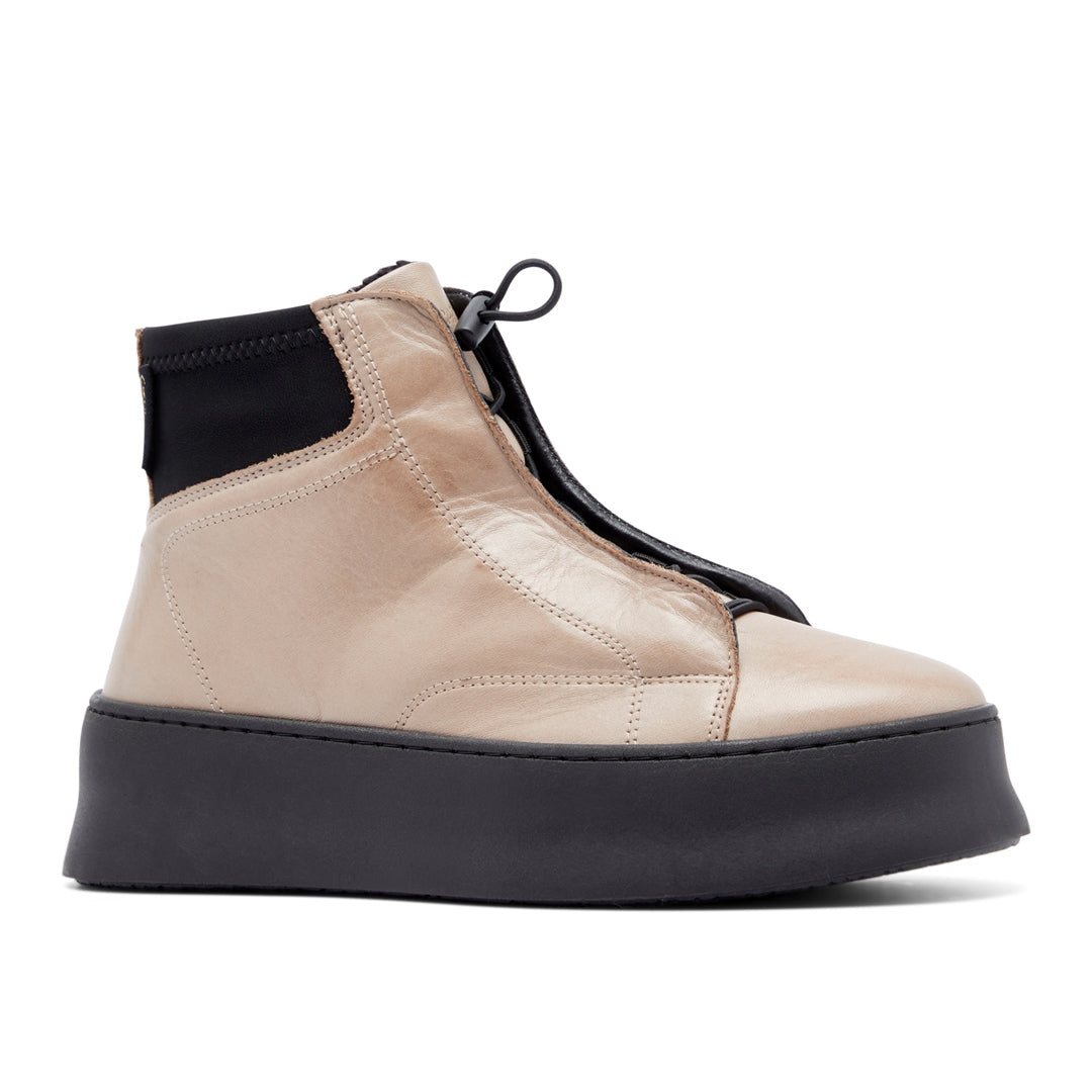 Arnica Taupe Leather Ankle Boots