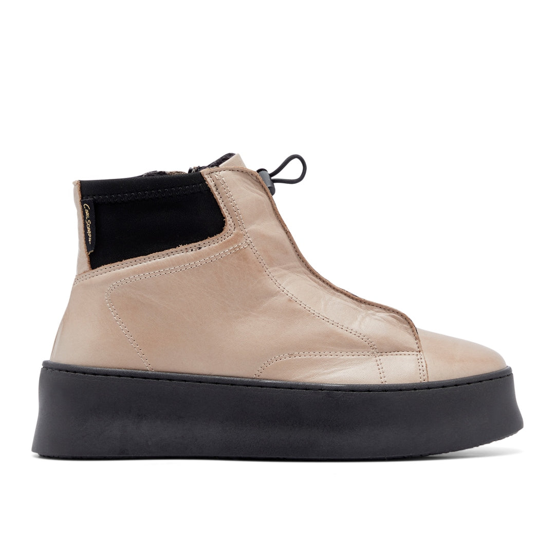 Arnica Taupe Leather Ankle Boots