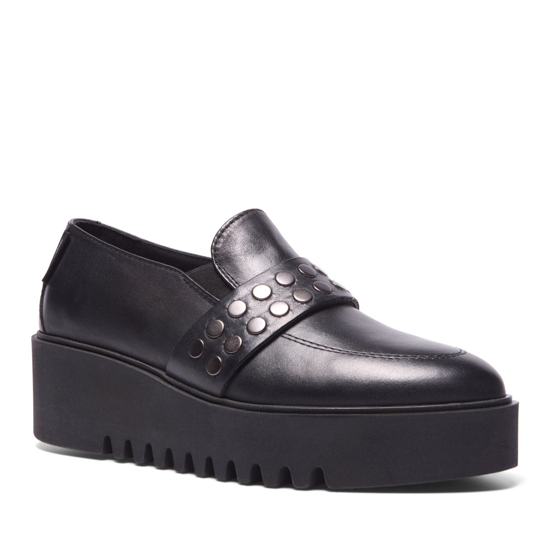 Corlita Black Leather Loafers