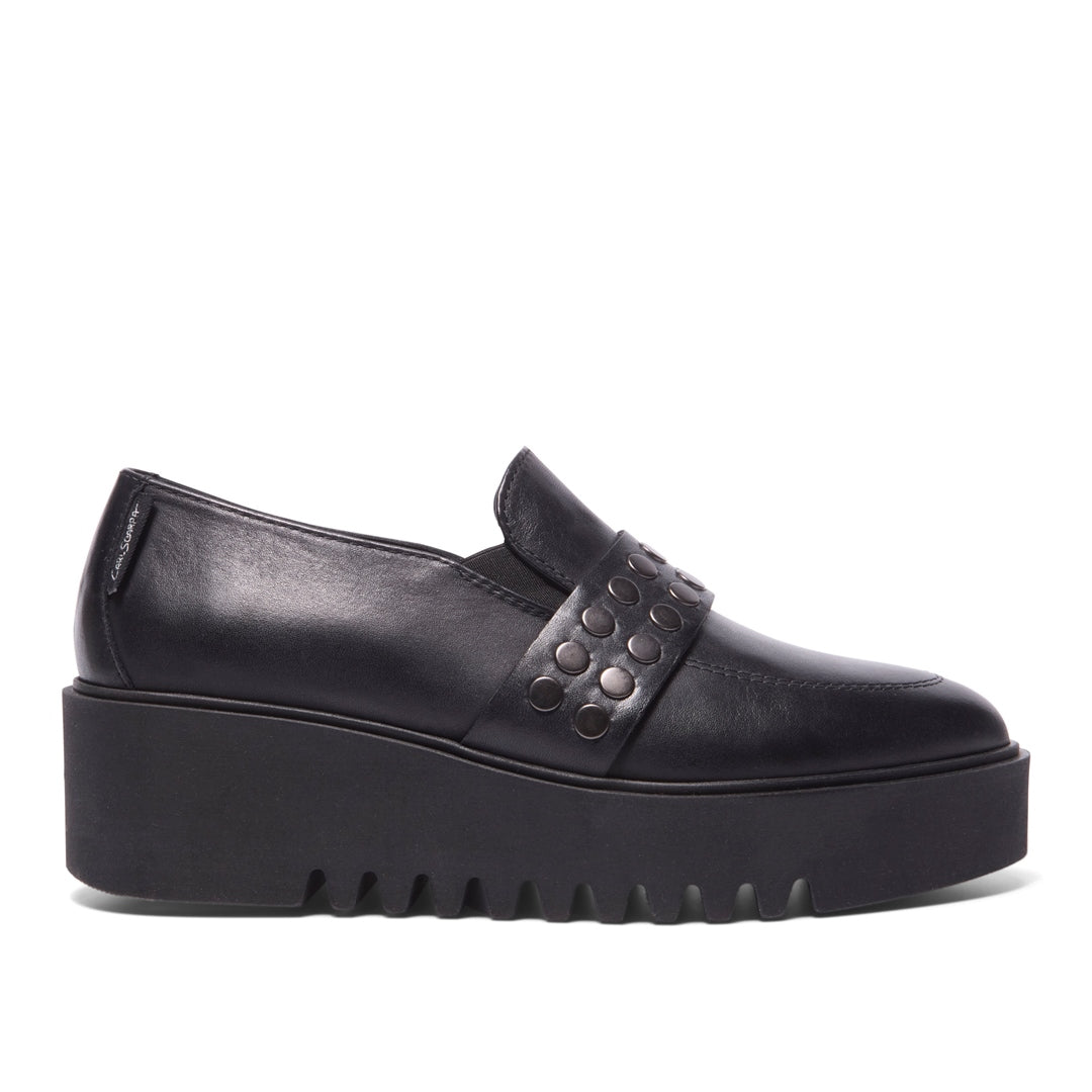 Corlita Black Leather Loafers