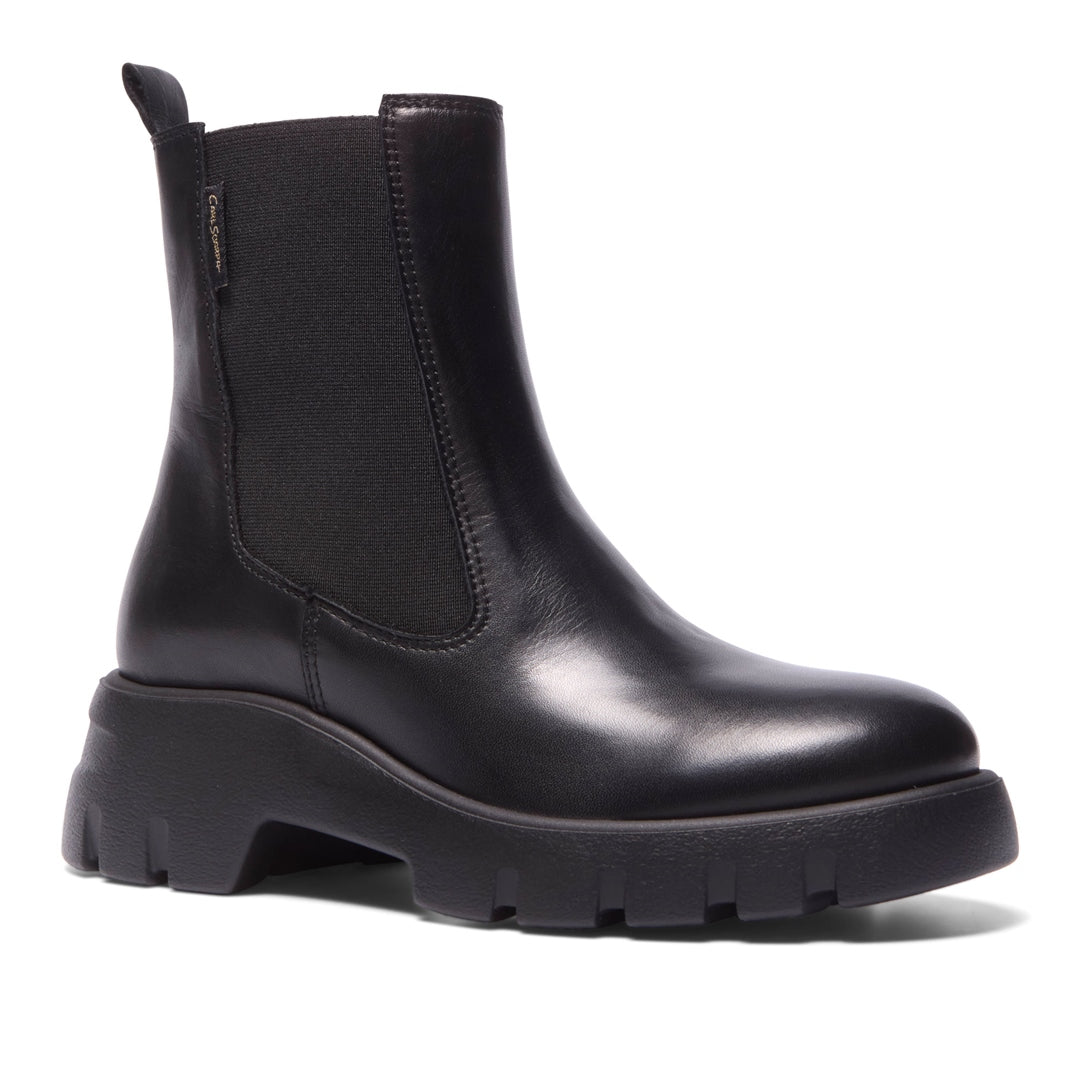 Cusago Black Leather Ankle Boots