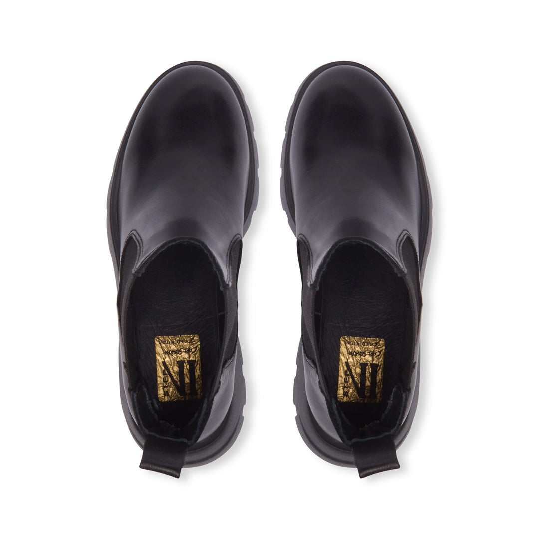 Cusago Black Leather Ankle Boots