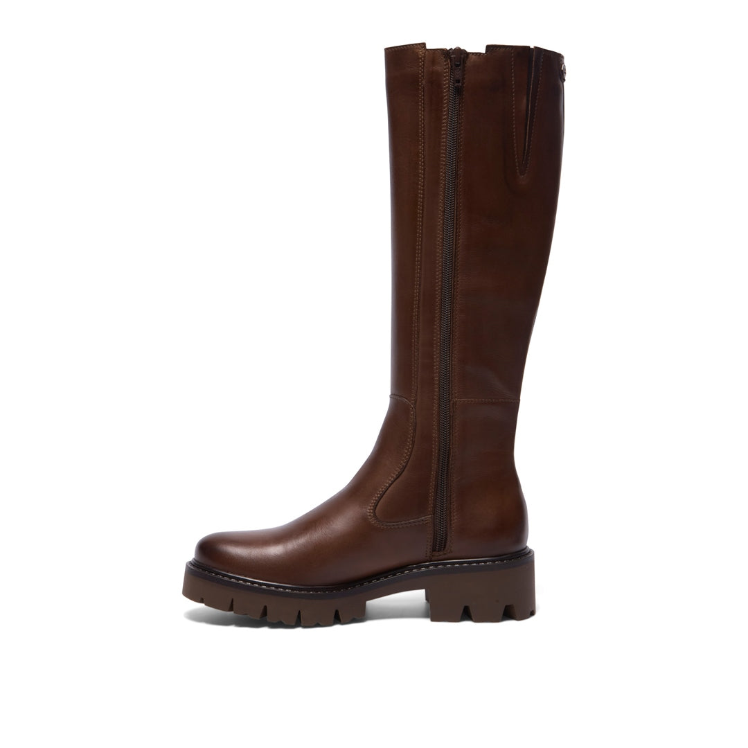 Diva Brown Leather Knee High Boots