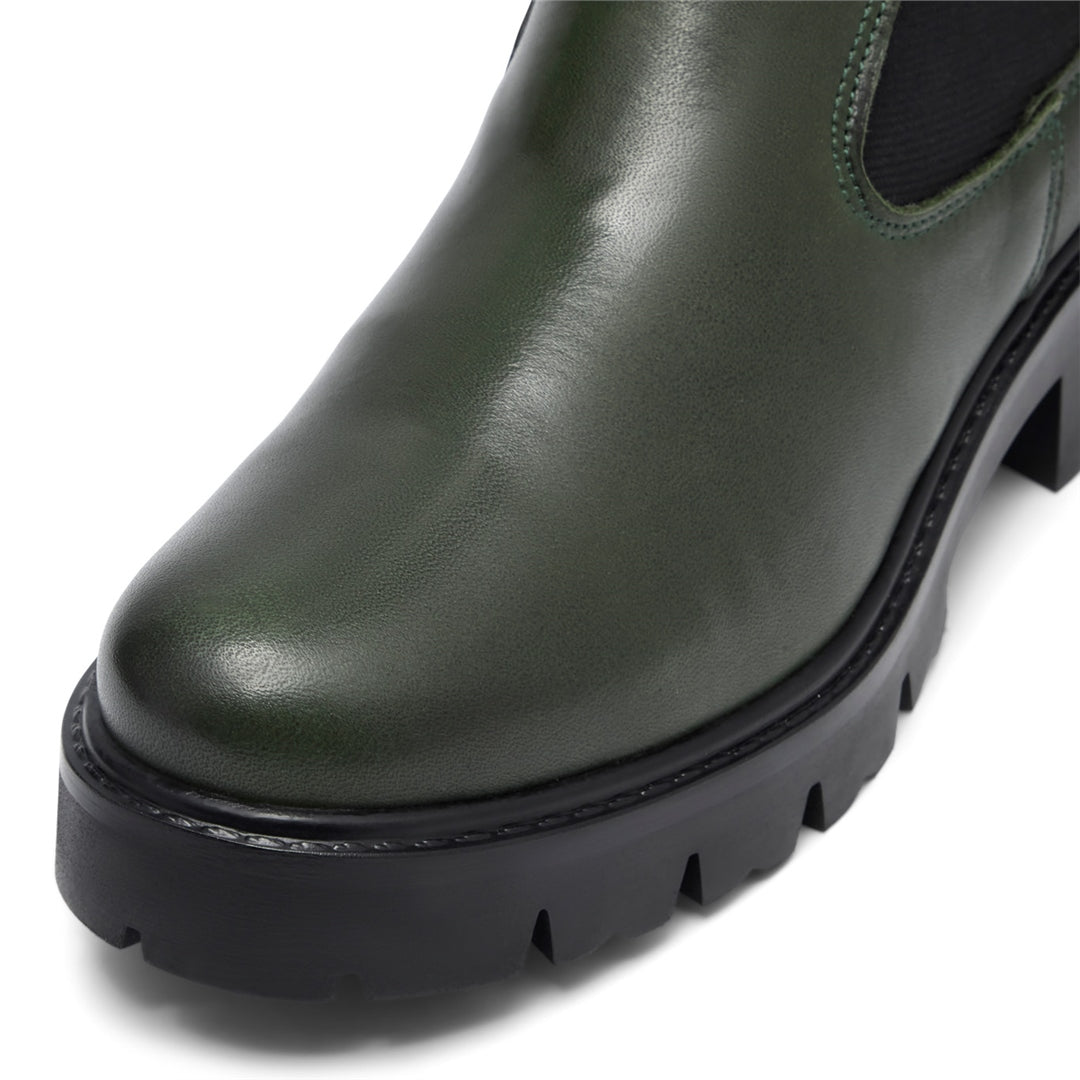 Diva Green Leather Knee High Boots