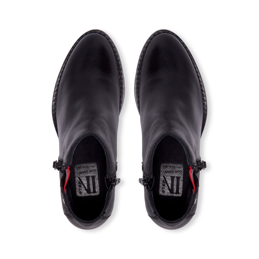 Fermato Black Leather Ankle Boots
