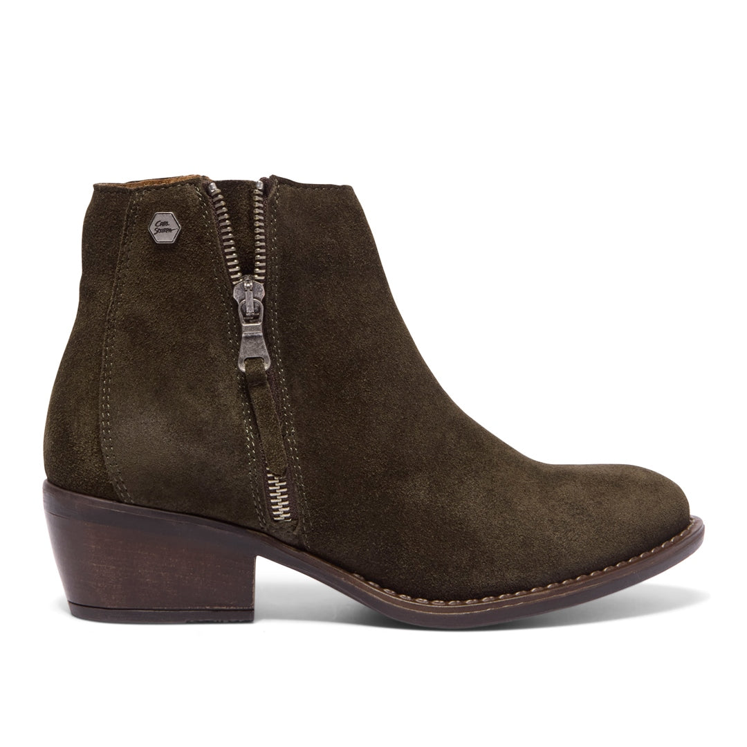 Fermato Green Suede Ankle Boots