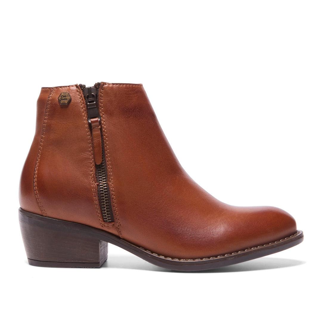 Fermato Tan Leather Ankle Boots