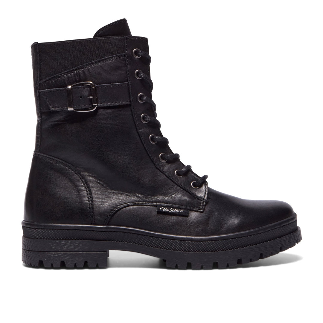 Galizzi Black Leather Ankle Boots