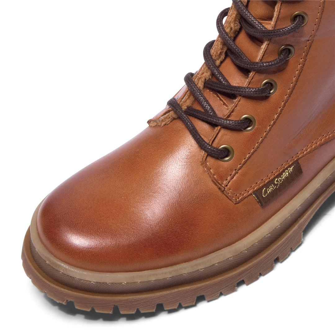 Galizzi Tan Leather Ankle Boots