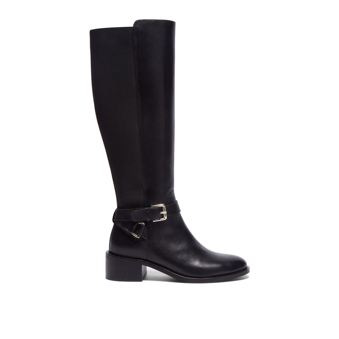 Iverna Black Leather Boots