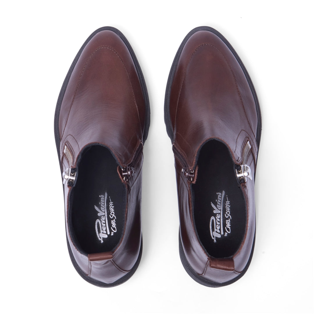 Maffei Brown Leather Ankle Boots