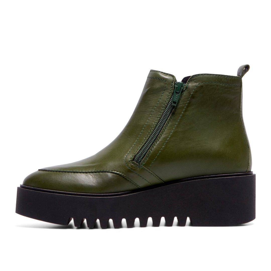 Maffei Green Leather Ankle Boots