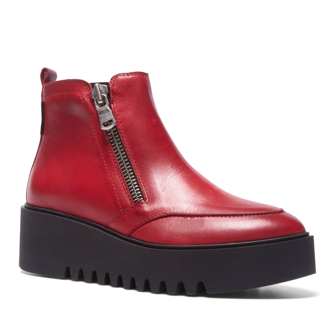 Maffei Red Leather Ankle Boots