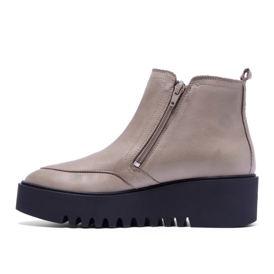 Maffei Taupe Leather Ankle Boots