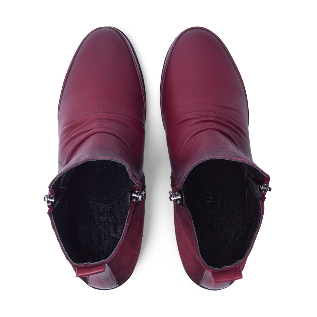 Mercolo Bordo Leather Ankle Boots