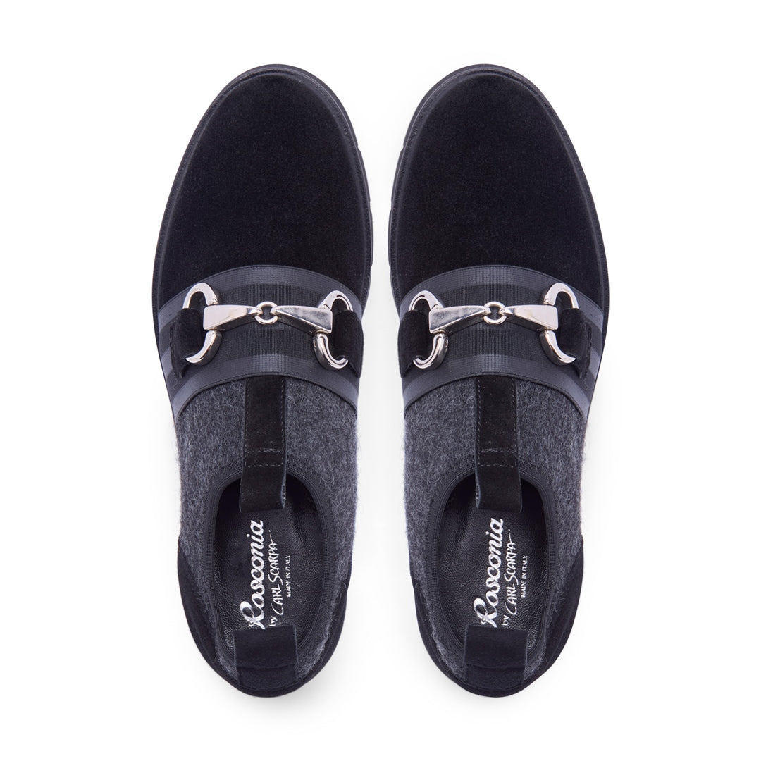 Moliana Black Suede Loafers