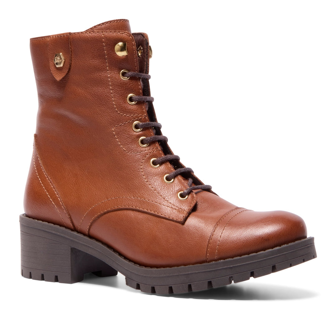 Palou Tan Leather Ankle Boots