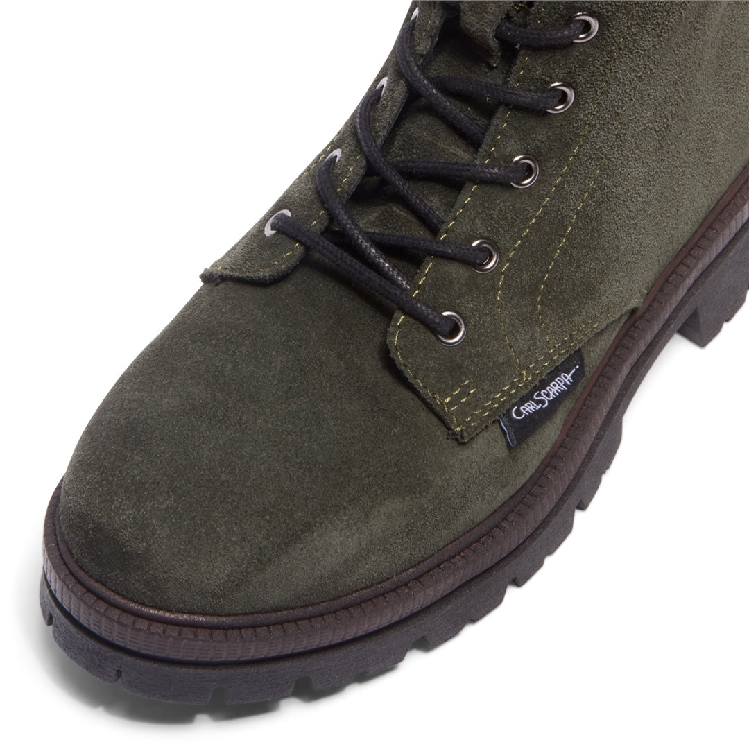 Pianna Green Suede Ankle Boots