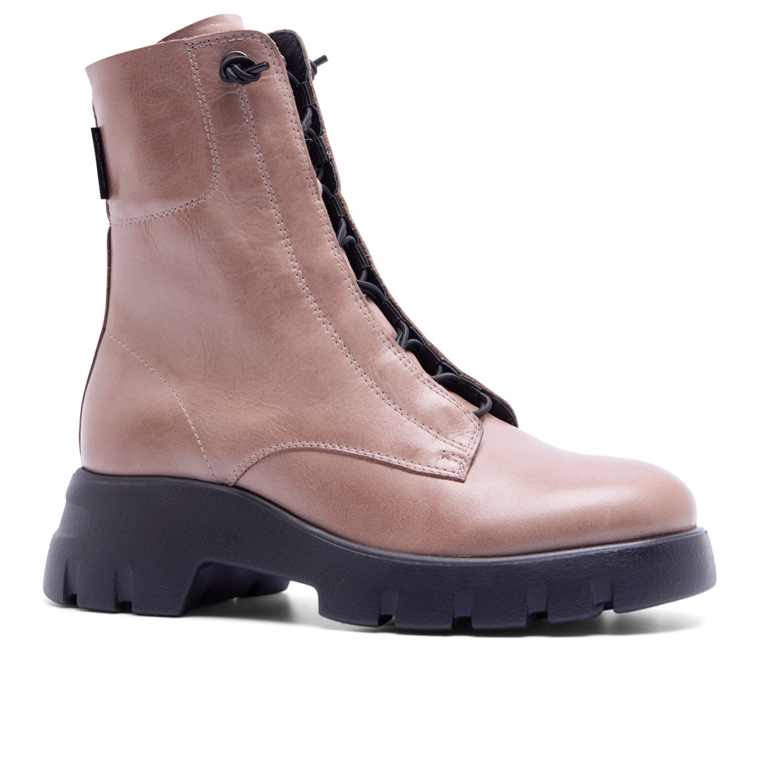 Prevale Taupe Leather Ankle Boots