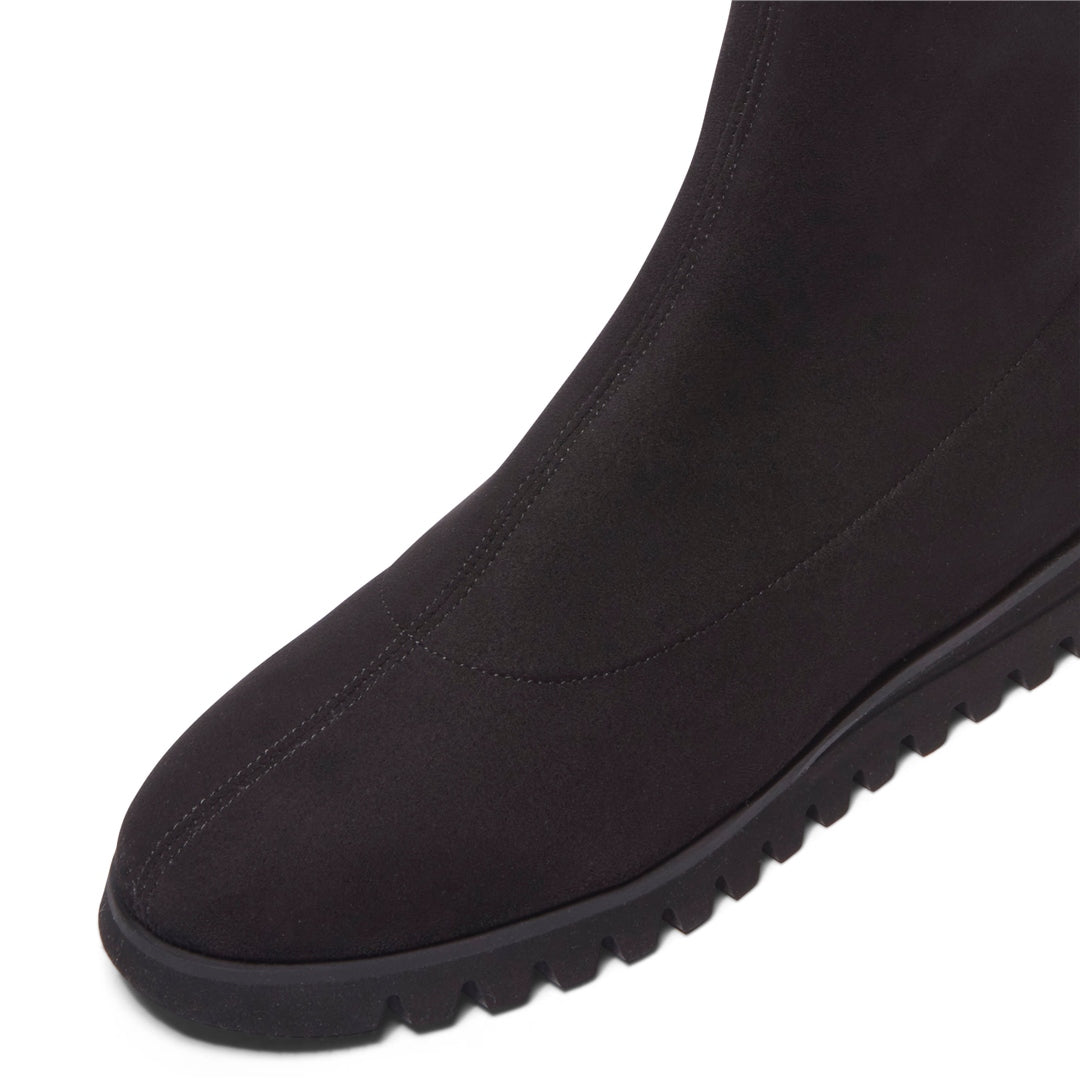Roana Black Suede Ankle Boots