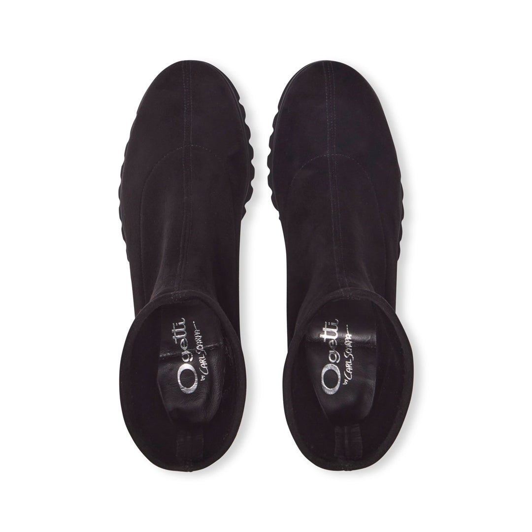 Roana Black Suede Ankle Boots