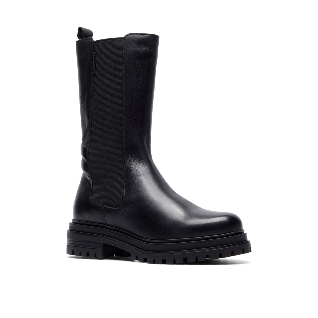 Samara Black Leather Ankle Boots