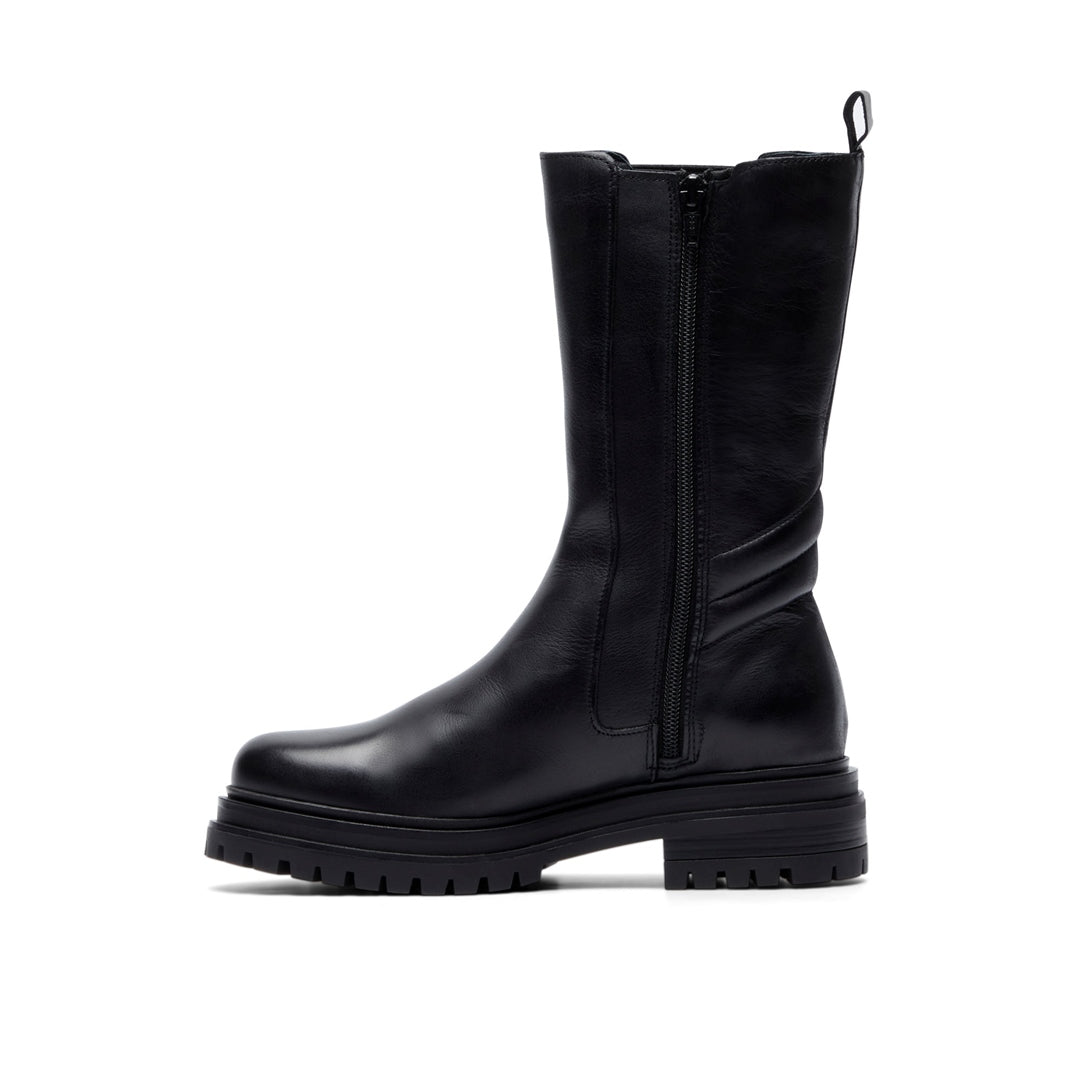 Samara Black Leather Ankle Boots