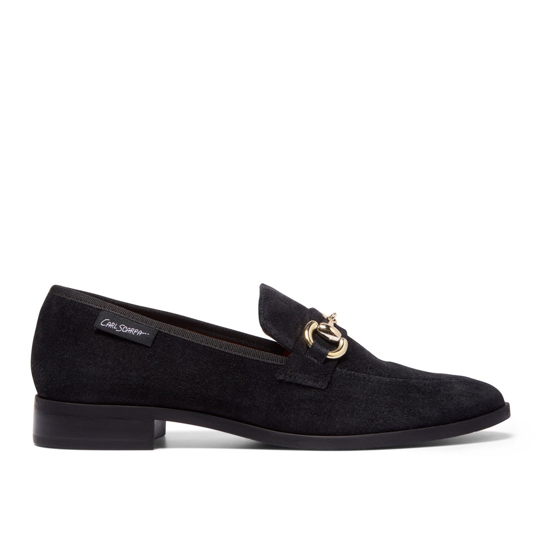 Sorenne Black Suede Loafers