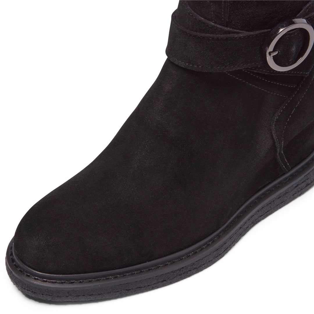 Vizzini Black Suede Ankle Boots
