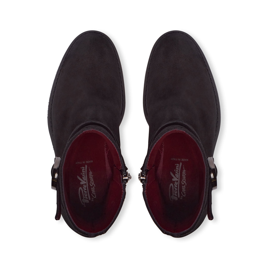 Vizzini Black Suede Ankle Boots