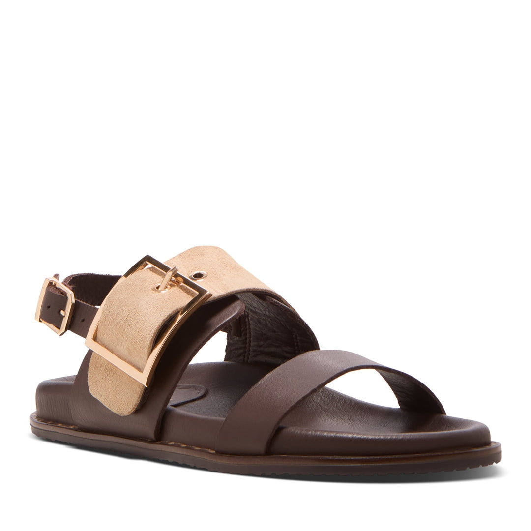 Durvla Brown Suede Sandals