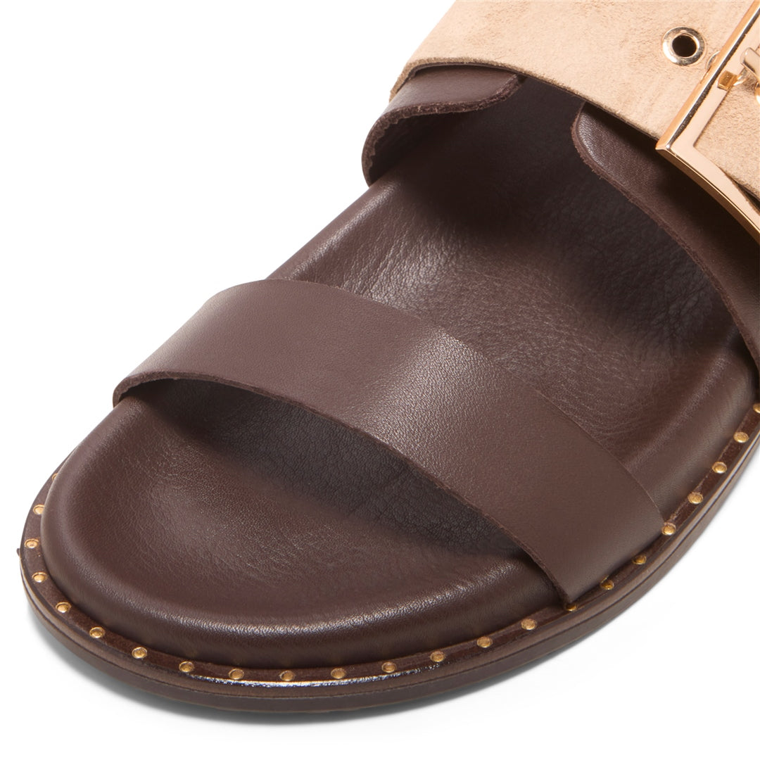 Durvla Brown Suede Sandals