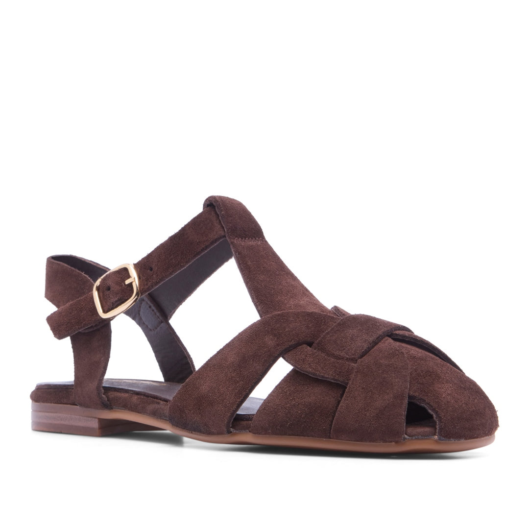 Francoise Brown Suede Sandals