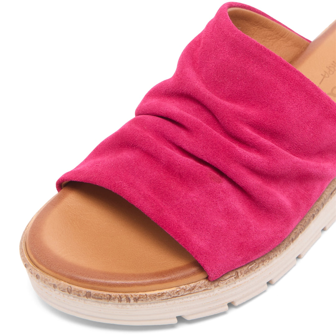 Gorgina Fuchsia Suede Sandals